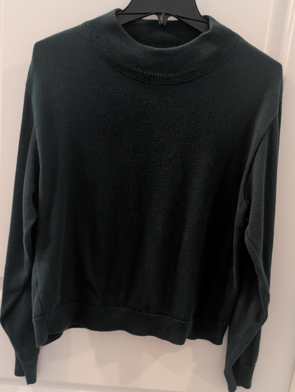 Dark Teal Green Women's Mock Neck Sweater